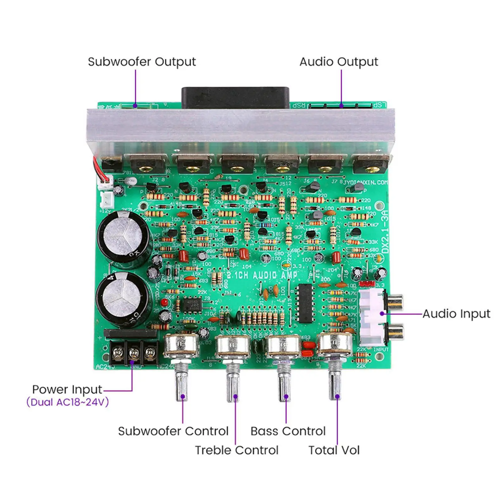 2,1-канальный аудиоусилитель, плата сабвуфера для домашнего кинотеатра аудиосистемы
2,1-канальный аудиоусилитель, плата сабвуфера для домашнего кинотеатра аудиосистемы
