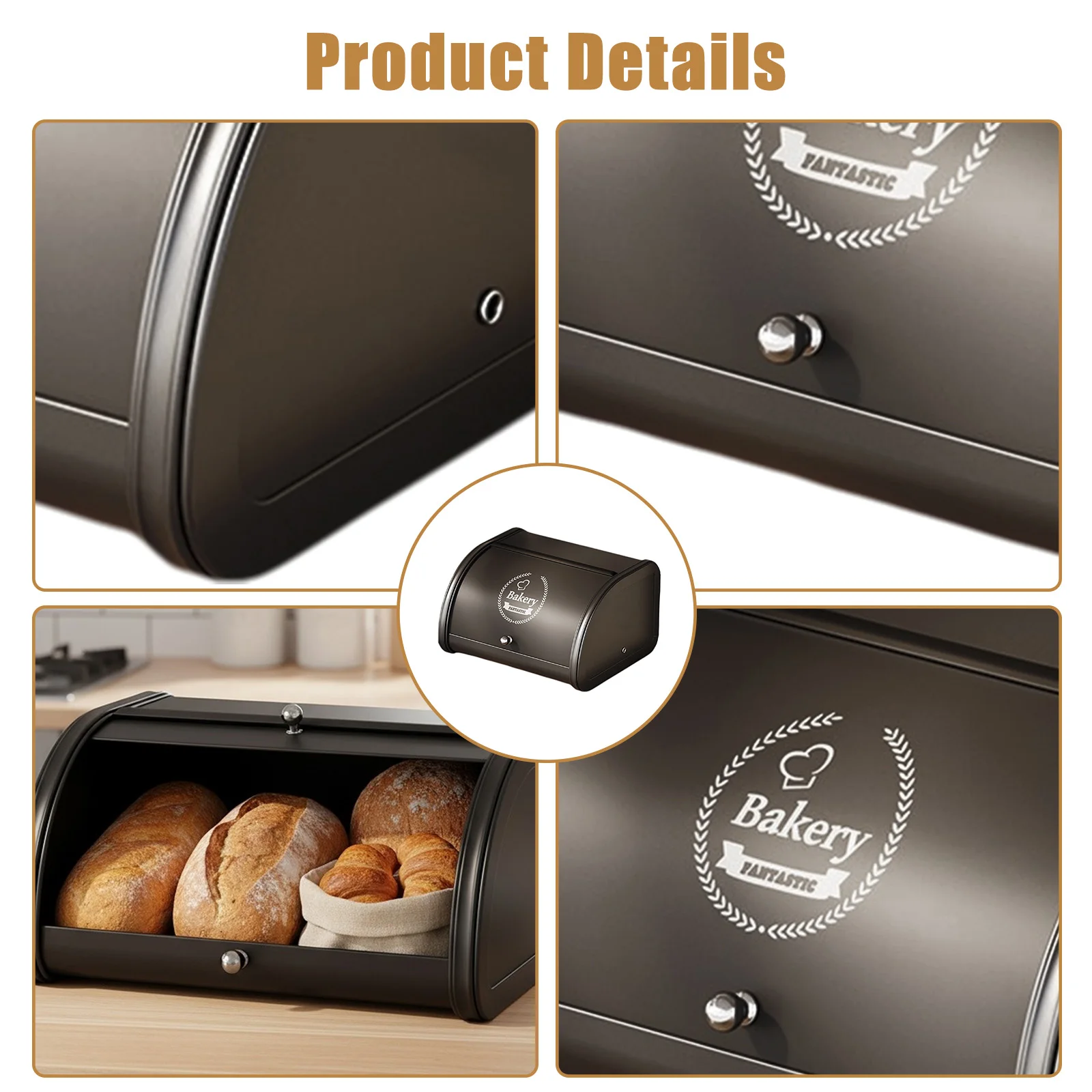Bread Bin Container with Roll-up Lid Bread Box Large Capacity Bread Storage Bin Container for Cookies & Baked Goods Fresh Loaves
Bread Bin Container with Roll-up Lid Bread Box Large Capacity Bread Storage Bin Container for Cookies & Baked Goods Fresh Loaves