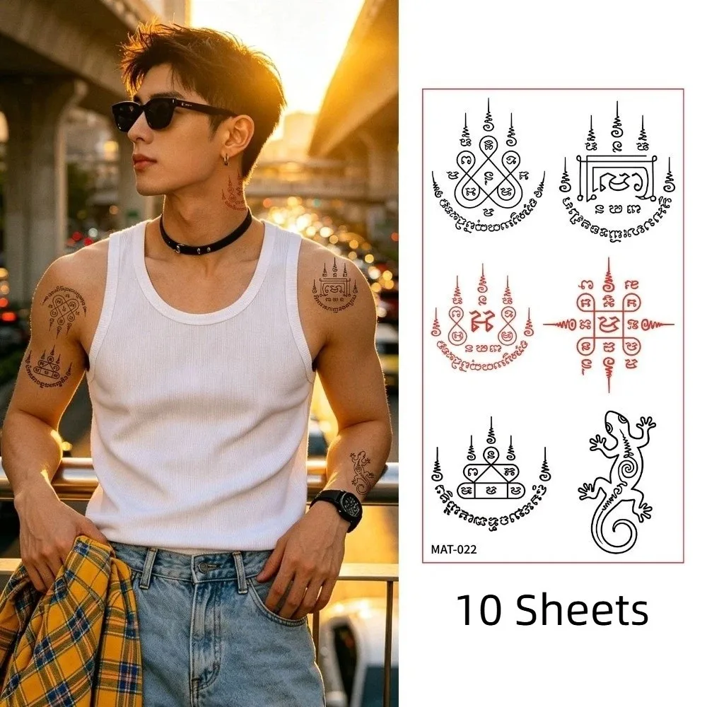 10 Sheets Water Transfer Decals Thai Culture Tattoo Stickers Fake Instant Temporary Tattoo Mat Finish Waterproof
10 Sheets Water Transfer Decals Thai Culture Tattoo Stickers Fake Instant Temporary Tattoo Mat Finish Waterproof