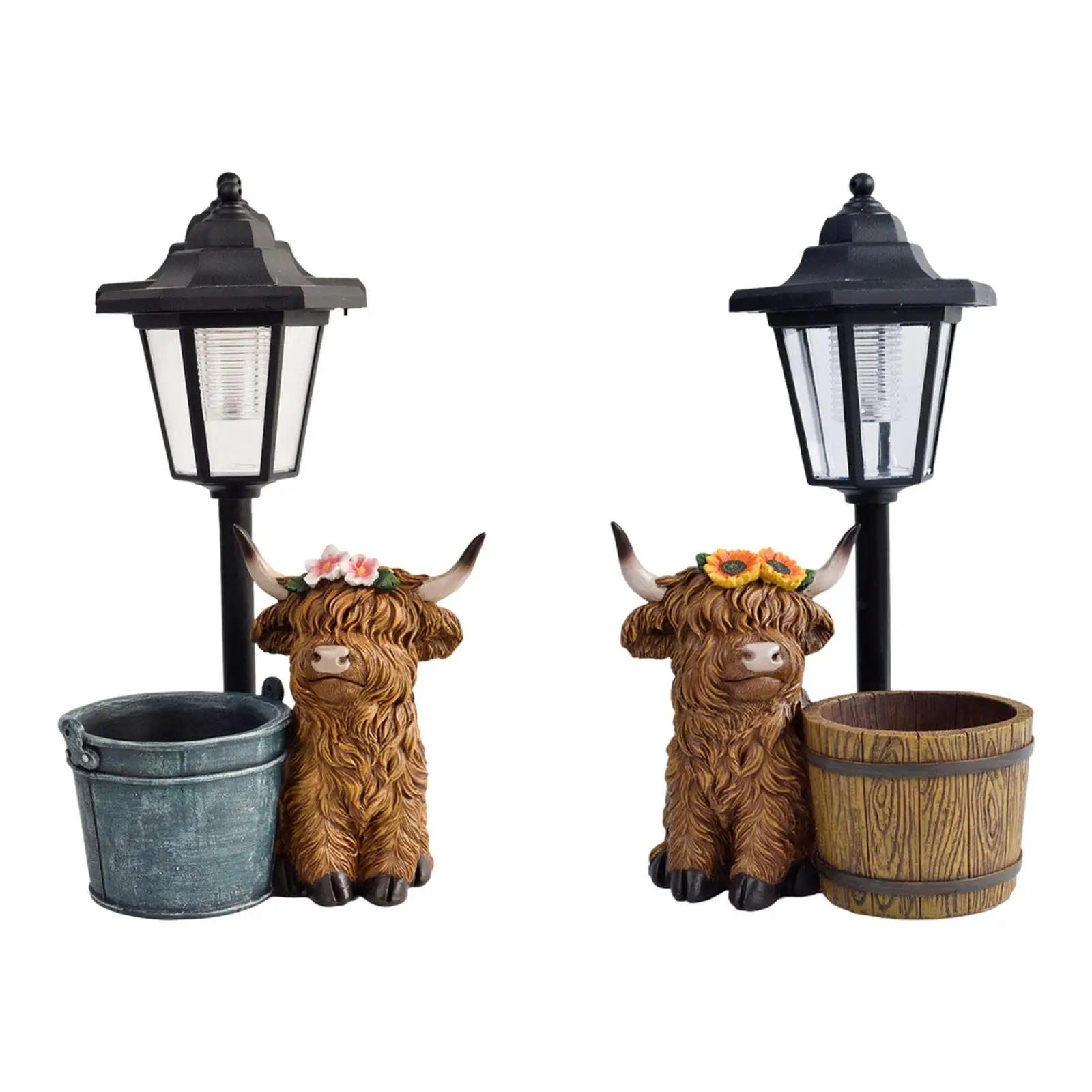 Highland Cow Statue with Solar Lights Animal Sculpture for Garden Patio Yard 
Highland Cow Statue with Solar Lights Animal Sculpture for Garden Patio Yard