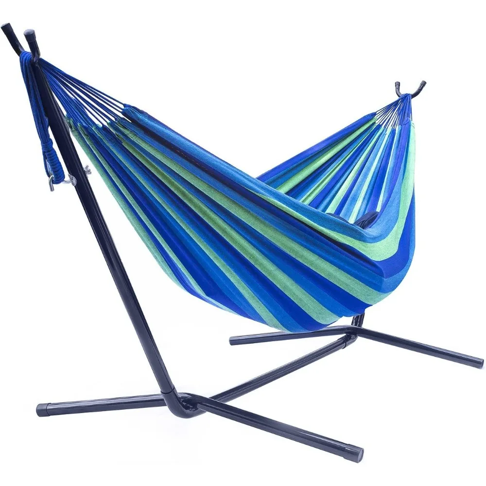 2-Person Stylish Hammock with Steel Stand- Premium Cotton Blend 60" Large Hammock Bed- Heavy Duty 450lbs Portable Hammock
2-Person Stylish Hammock with Steel Stand- Premium Cotton Blend 60" Large Hammock Bed- Heavy Duty 450lbs Portable Hammock