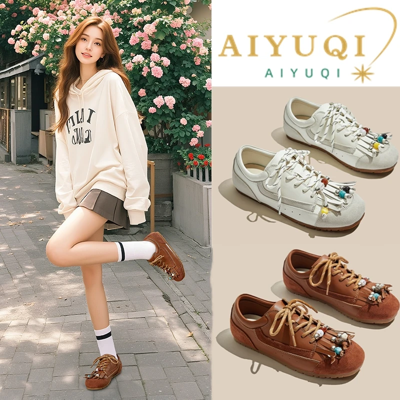 AIYUQI Women Flat Sneakers Retro 2025 Autumn New Lace-up Moral Training Shoes Women Large-size Beaded Casual Shoes Female
AIYUQI Women Flat Sneakers Retro 2025 Autumn New Lace-up Moral Training Shoes Women Large-size Beaded Casual Shoes Female