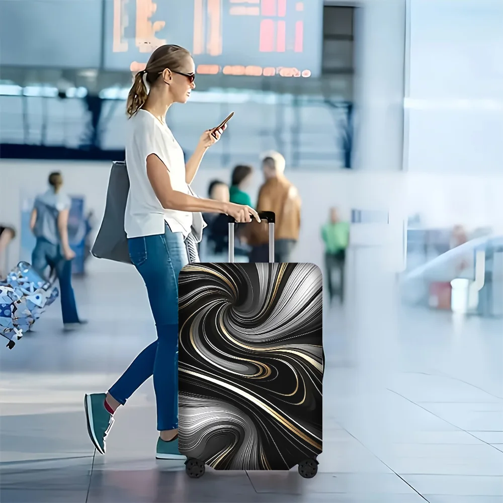 1-piece abstract gold and black digital art luggage cover for luggage sizes 18 – 32 inches; dust and elastic travel accessori
1-piece abstract gold and black digital art luggage cover for luggage sizes 18 – 32 inches; dust and elastic travel accessori
