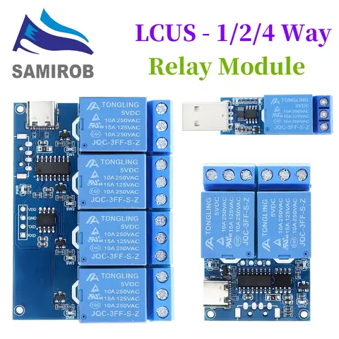 LCUS-1 /2 /4 Way Type-C/ USB-A Relay Module Electronic Converter PCB USB Intelligent Control Switch for arduino