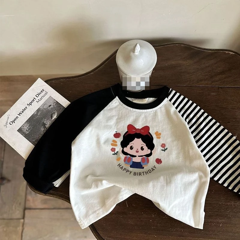 Korean Raglan Sleeve Kids Tee, Color Block Long Sleeve Top Round Neck Cartoon Shirt for Girls Spring Base Layer
Korean Raglan Sleeve Kids Tee, Color Block Long Sleeve Top Round Neck Cartoon Shirt for Girls Spring Base Layer