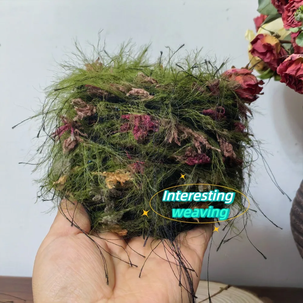 100g/pc Wild Charming Moss Green Hand-mixed Yarn, Containing Fluffy Floral Lace, Suitable for Crocheting Hairpins, Cup Covers
100g/pc Wild Charming Moss Green Hand-mixed Yarn, Containing Fluffy Floral Lace, Suitable for Crocheting Hairpins, Cup Covers