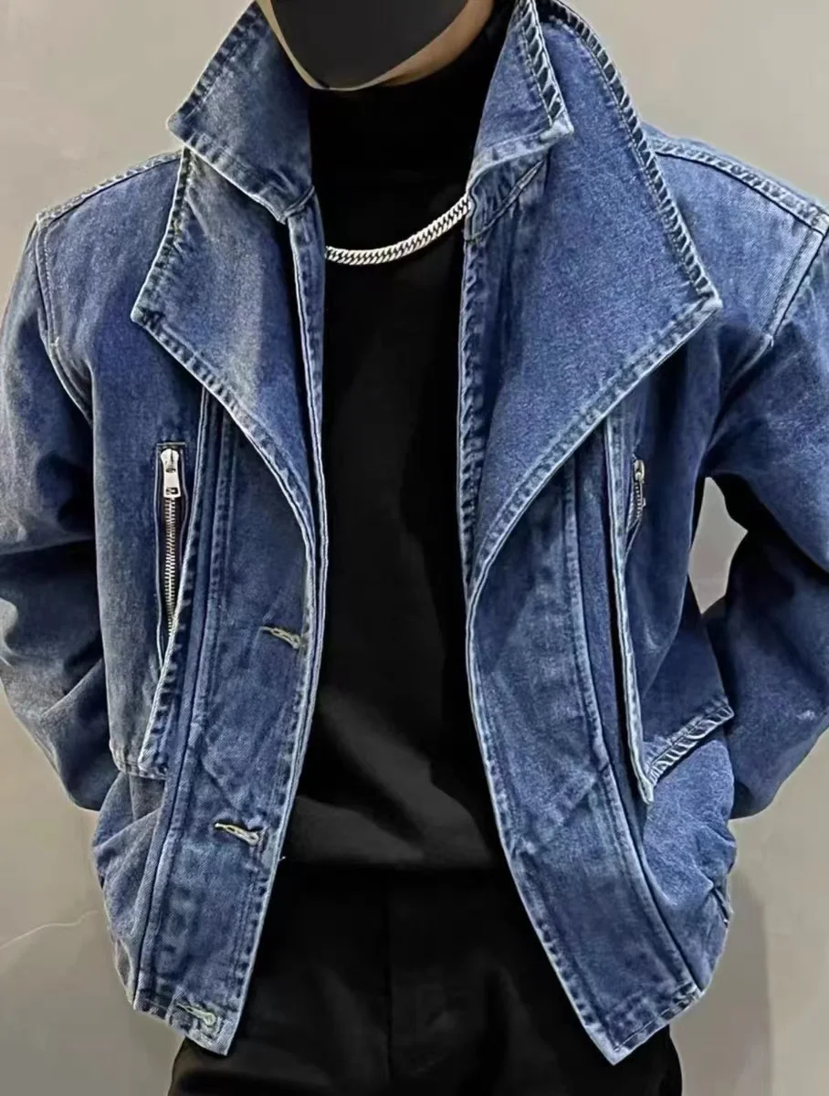 2023 New Boys Spring Designer Model False Two-Piece Patchwork Double Collar Short Denim Loose Jacket Coat Tide
2023 New Boys Spring Designer Model False Two-Piece Patchwork Double Collar Short Denim Loose Jacket Coat Tide