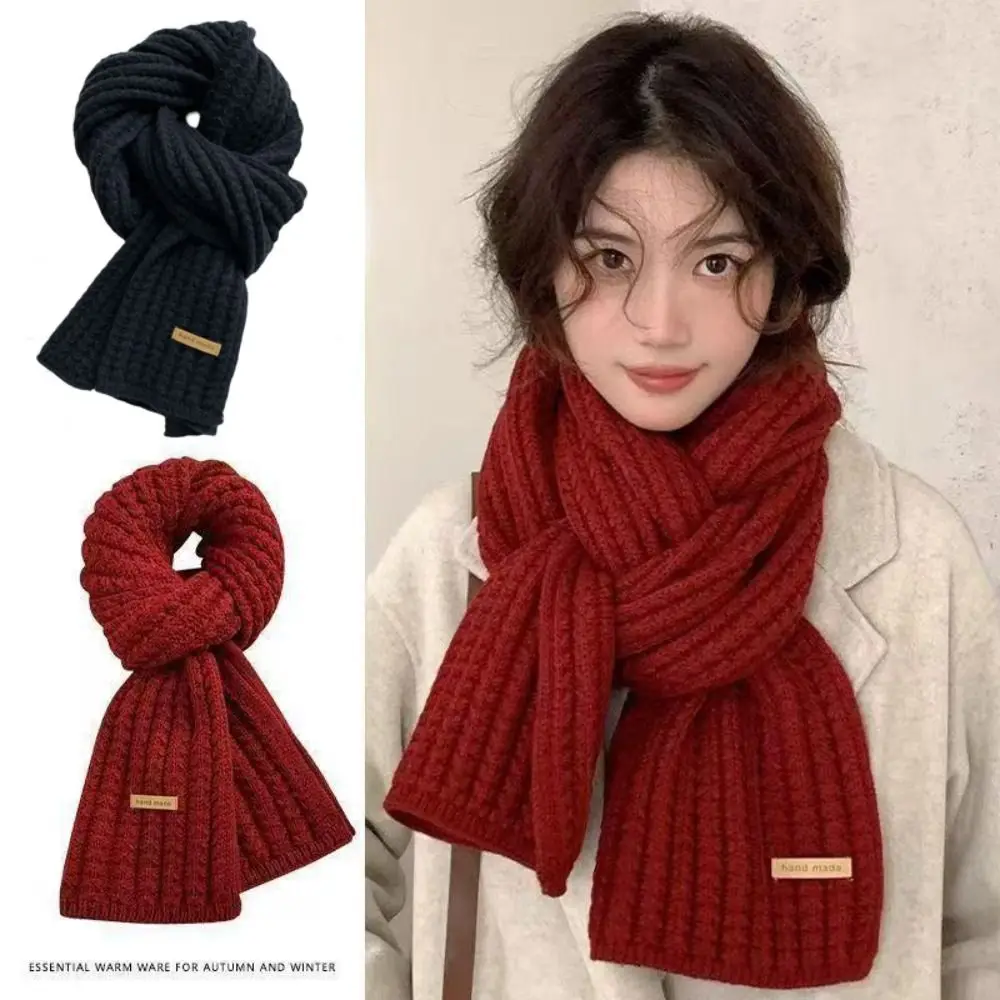 Классический вязаный шарф, мягкие теплые зимние кашемировые шарфы, ветрозащитная утолщенная зимняя шаль, осень-зима