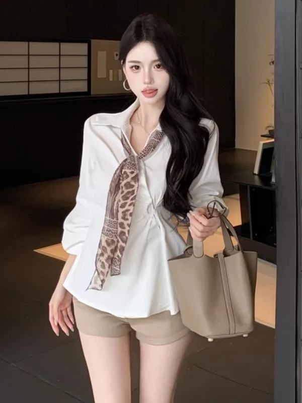 Fall New Style Commute Fashion White Long Sleeve Shirt Unique Design Sensation Luxury Youthful Korean Version Knitted Top
Fall New Style Commute Fashion White Long Sleeve Shirt Unique Design Sensation Luxury Youthful Korean Version Knitted Top