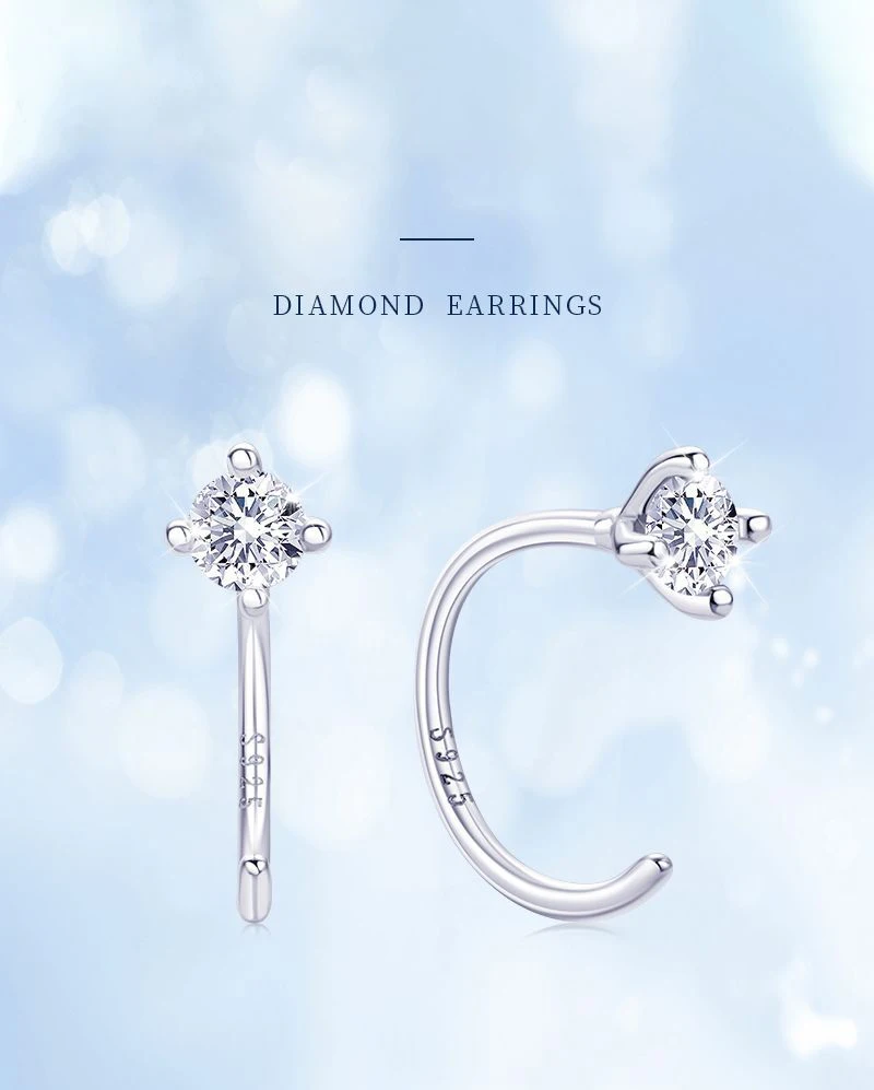 Fashionable and simple D-color Moissanite four-prong stud earrings for women, elegant and versatile, 925 sterling silver cartila
Fashionable and simple D-color Moissanite four-prong stud earrings for women, elegant and versatile, 925 sterling silver cartila