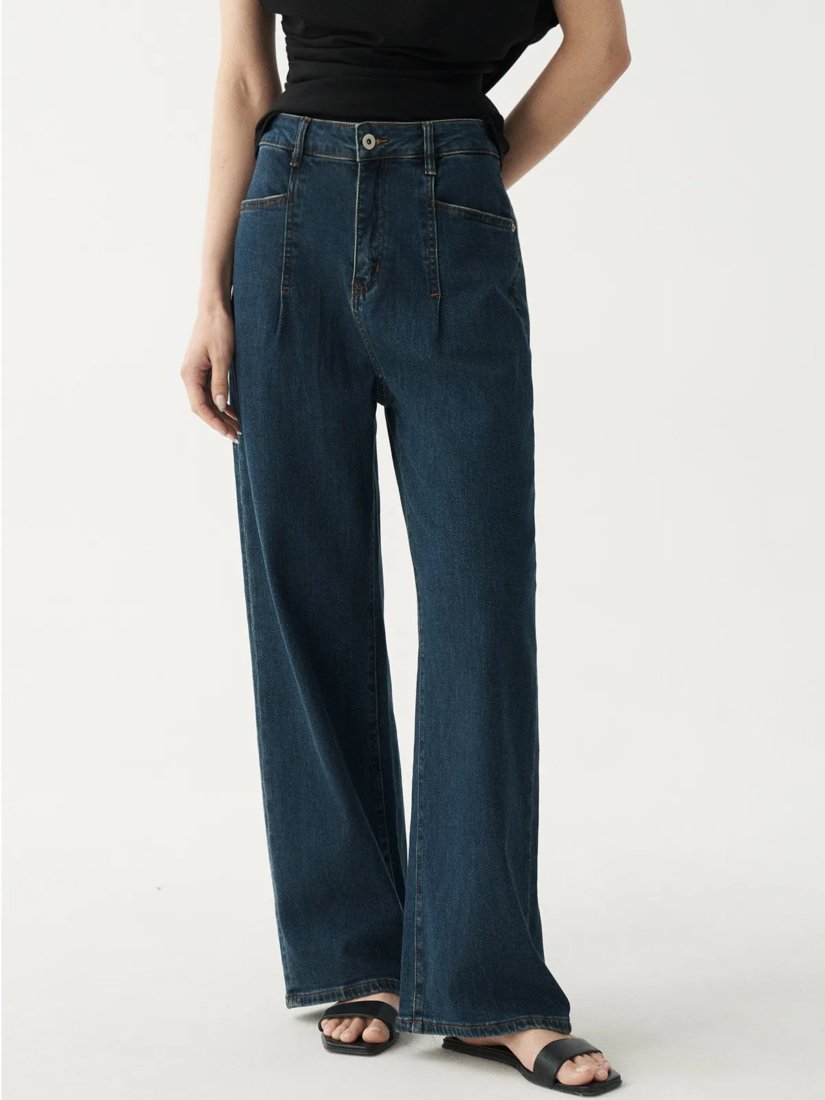 High Waist Straight Leg Jeans Deep Blue Women's Wide Leg Pants Slimming Effect Pear Shaped Body Commute Style Cotton Blend
High Waist Straight Leg Jeans Deep Blue Women's Wide Leg Pants Slimming Effect Pear Shaped Body Commute Style Cotton Blend