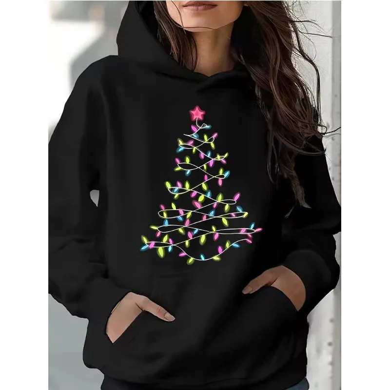 Рождественская женская повседневная толстовка с принтом, длинными рукавами и карманами, женская спортивная одежда в стиле ретро
Рождественская женская повседневная толстовка с принтом, длинными рукавами и карманами, женская спортивная одежда в стиле ретро