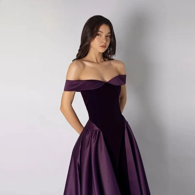 A-line Velvet/Satin Prom Dress Off Shoulder Evening Gown Vestidos De Fiesta Elegantes 2026 Robes De Soirée Customized
A-line Velvet/Satin Prom Dress Off Shoulder Evening Gown Vestidos De Fiesta Elegantes 2026 Robes De Soirée Customized