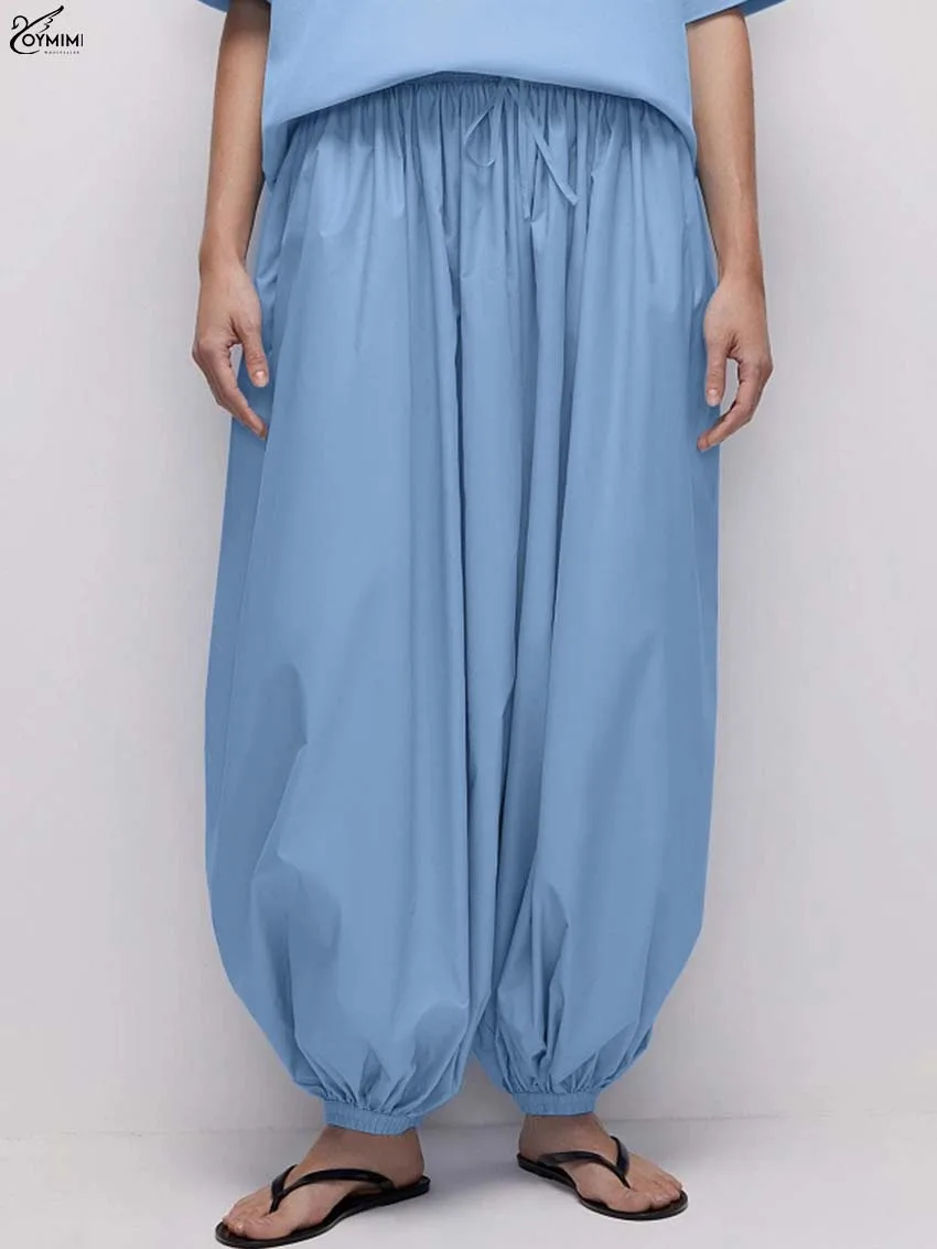 Oymimi Casual Blue Loose Women Pants Fashion Mid Waisted Drawstring Trousers Elegant Solid Ankle-Length Pants Female Streetwear
Oymimi Casual Blue Loose Women Pants Fashion Mid Waisted Drawstring Trousers Elegant Solid Ankle-Length Pants Female Streetwear