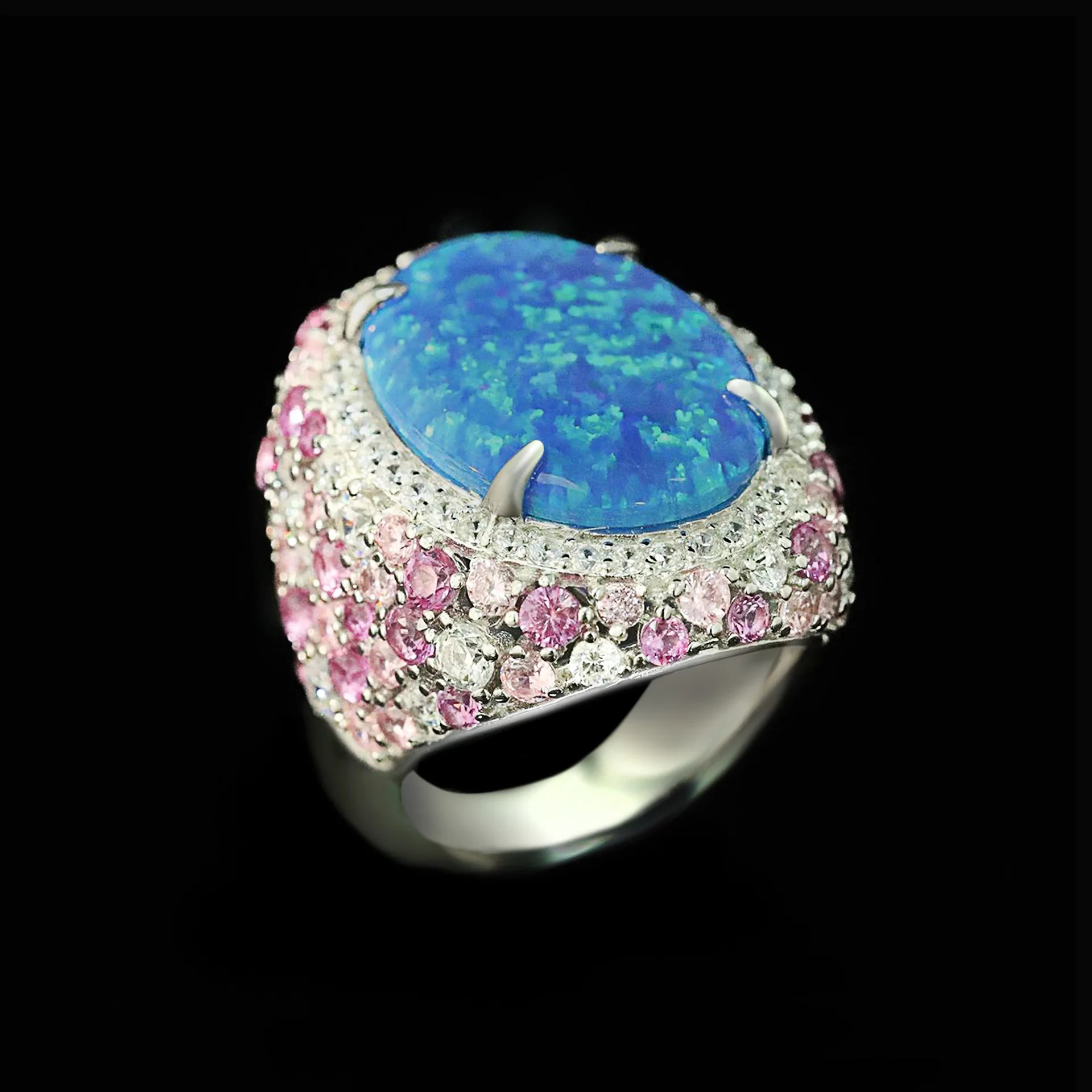 New S925 Silver Ring High Carbon Diamond Opal Blue Green Dreamy Starry Sky Retro Versatile Girl Ring Wedding Jewelry
New S925 Silver Ring High Carbon Diamond Opal Blue Green Dreamy Starry Sky Retro Versatile Girl Ring Wedding Jewelry