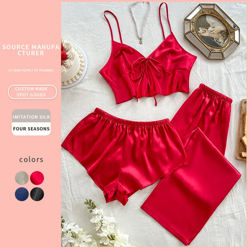Fashionable Camisole Nightgown Sexy Home Wear Summer Comfortable Casual Pajama Set Solid Color Breathable Comty Pajamas Sets
Fashionable Camisole Nightgown Sexy Home Wear Summer Comfortable Casual Pajama Set Solid Color Breathable Comty Pajamas Sets