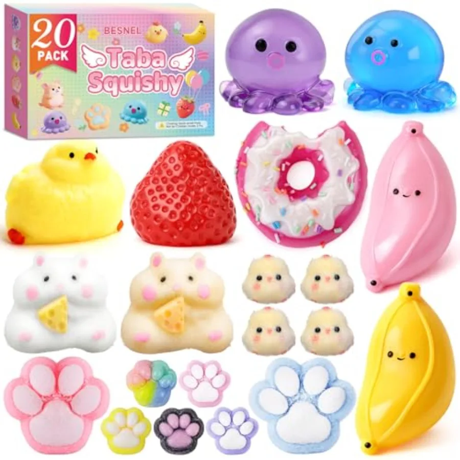 20Pcs Taba Squishy Pack Fidget Toys, Include Squishies Chick, Cat Paws, Hamster, Strawberry Toys, Sensory Toys for,Classroom Bi
20Pcs Taba Squishy Pack Fidget Toys, Include Squishies Chick, Cat Paws, Hamster, Strawberry Toys, Sensory Toys for,Classroom Bi