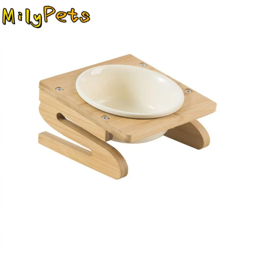 Durable Bamboo Stand Holder Cat Food Bowl Ceramic Anti Slip Feet Pet Feeder Tilted Raised Elevated Food Bowl Small Pets
Durable Bamboo Stand Holder Cat Food Bowl Ceramic Anti Slip Feet Pet Feeder Tilted Raised Elevated Food Bowl Small Pets