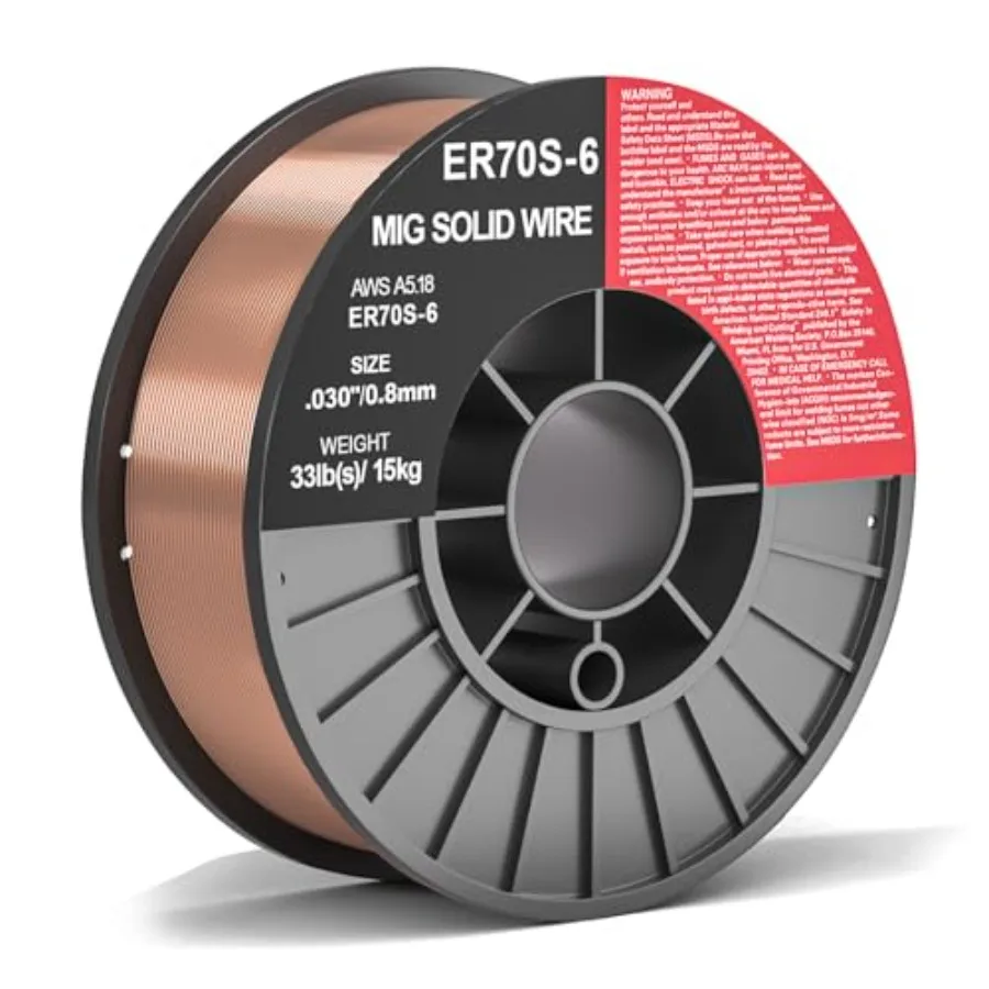 ER70S-6.030-Inch on 33-Pound Spool Carbon Steel Mig Solid Strong ABS Plastic Spool Welding Wire 0.030-Inch 33 LB
ER70S-6.030-Inch on 33-Pound Spool Carbon Steel Mig Solid Strong ABS Plastic Spool Welding Wire 0.030-Inch 33 LB