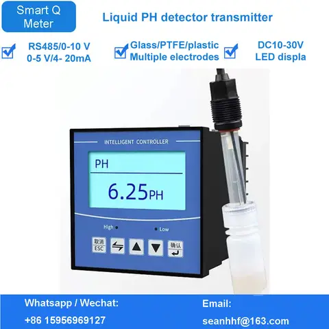 Online pH meter industrial electrode probe controller acid test sewage orp detector pH value sensor transmitter RS485 4-20MA