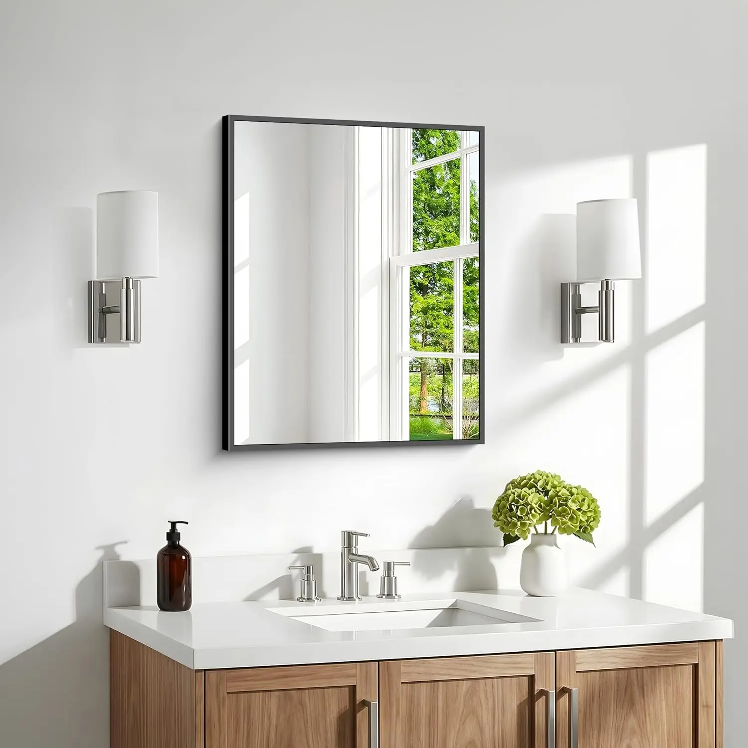 Bathroom Mirror,20x24 inch Wall Mirror for Bathroom Wall Mounted Black RecSquare Mirrors,Black Bathroom Mirror for Living Room,F
Bathroom Mirror,20x24 inch Wall Mirror for Bathroom Wall Mounted Black RecSquare Mirrors,Black Bathroom Mirror for Living Room,F