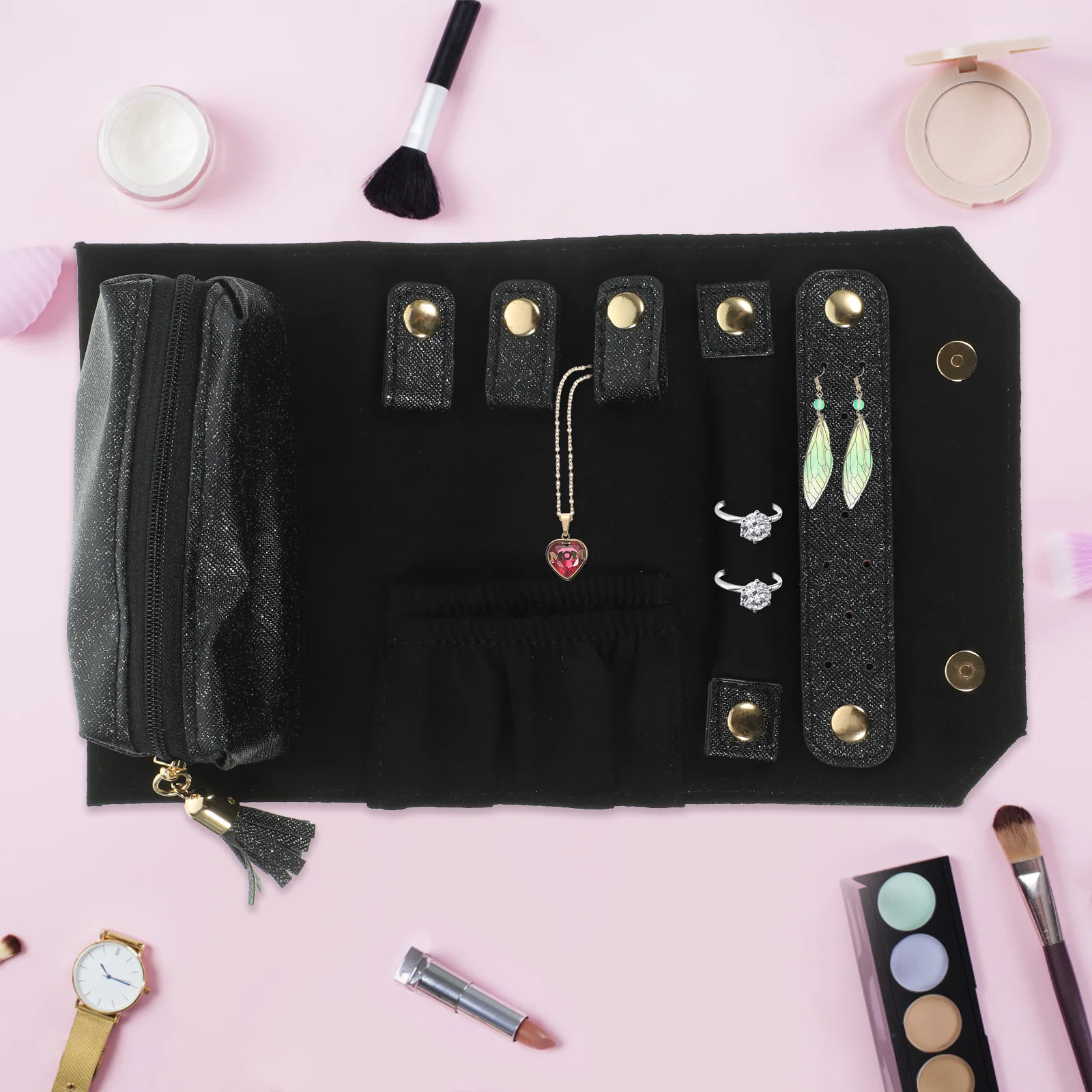 Foldable Jewelry Roll Bag Large Capacity Portable Travel Organizer Storage Bag Lint Travel Jewelry Organizer Roll
Foldable Jewelry Roll Bag Large Capacity Portable Travel Organizer Storage Bag Lint Travel Jewelry Organizer Roll