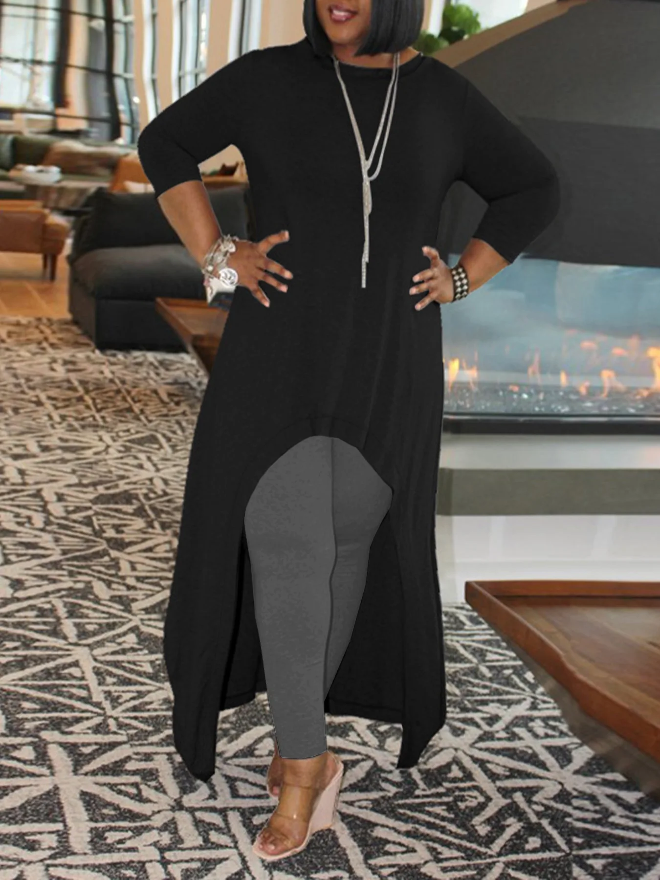 Td2463 European and American New Women's Fashion Pure Color Casual Asymmetrical Long-Sleeved Blouse Dress
Td2463 European and American New Women's Fashion Pure Color Casual Asymmetrical Long-Sleeved Blouse Dress