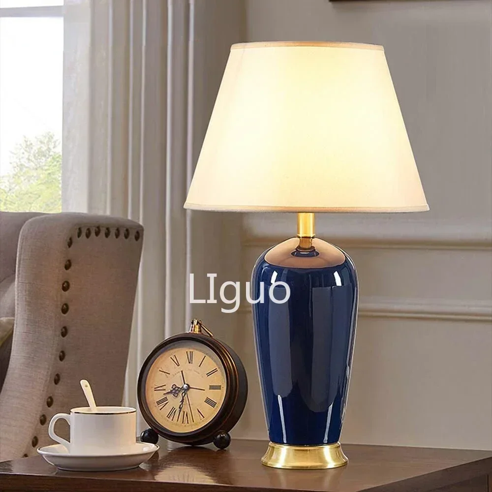 Ceramic Table Lamp Room Decor American Light Luxury Bedroom Bedside Lamp Living Room Dark Blue Remote Control Desk Lamp
Ceramic Table Lamp Room Decor American Light Luxury Bedroom Bedside Lamp Living Room Dark Blue Remote Control Desk Lamp