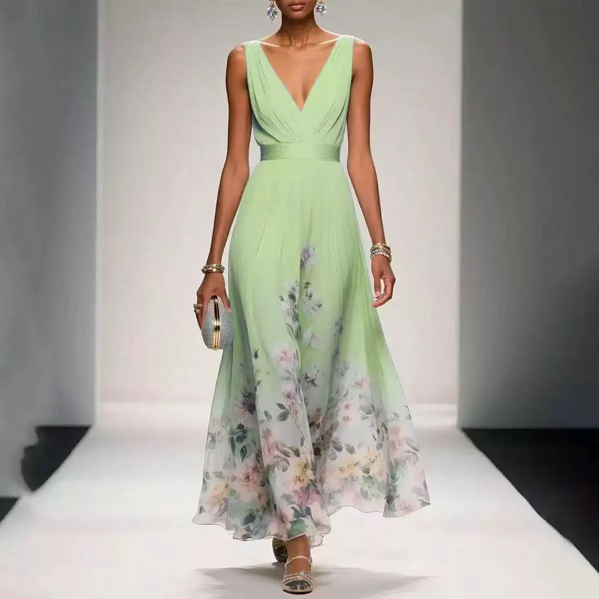 Women's Formal Evening Maxi Dress Women Sleeveless V Neck Gradient Floral Long Gown High Waist Flowy Dress Elegant Ladies Outfit
Women's Formal Evening Maxi Dress Women Sleeveless V Neck Gradient Floral Long Gown High Waist Flowy Dress Elegant Ladies Outfit
