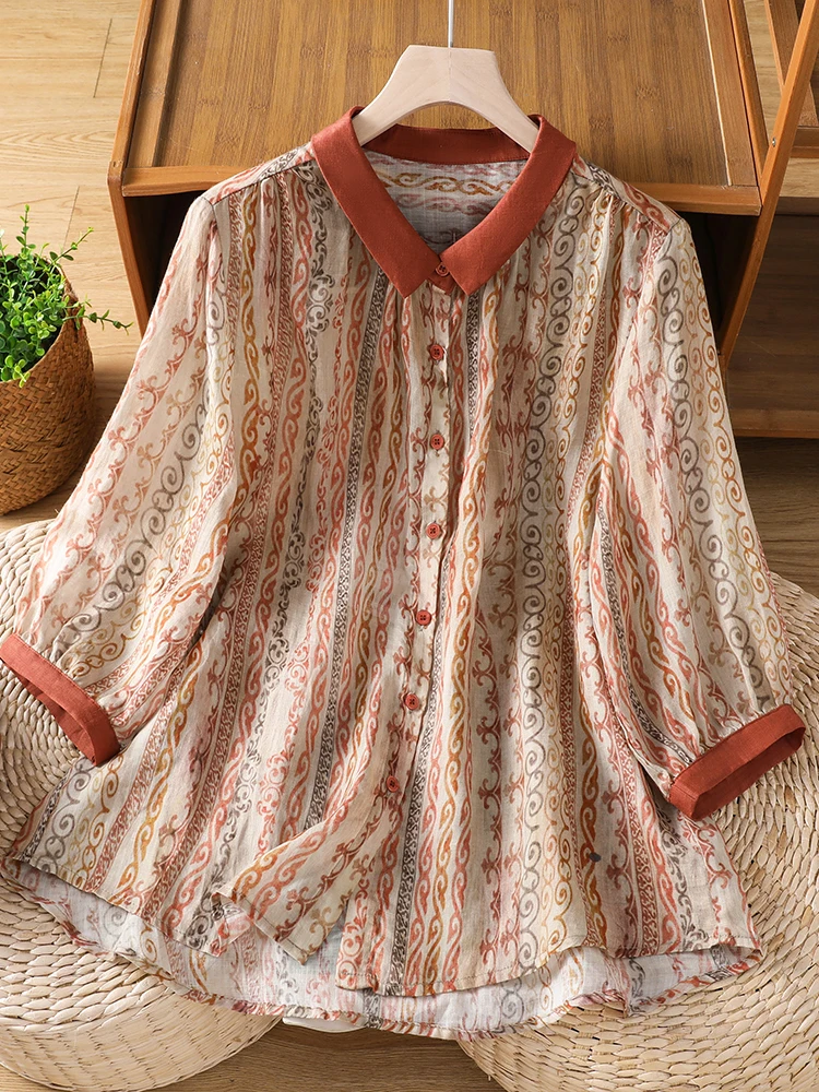 Summer 2026 Large Size Women's Shirt Korean Japanese High End Loose Commute Versatile Trendy Printed Short Sleeve Casual Shirt
Summer 2026 Large Size Women's Shirt Korean Japanese High End Loose Commute Versatile Trendy Printed Short Sleeve Casual Shirt