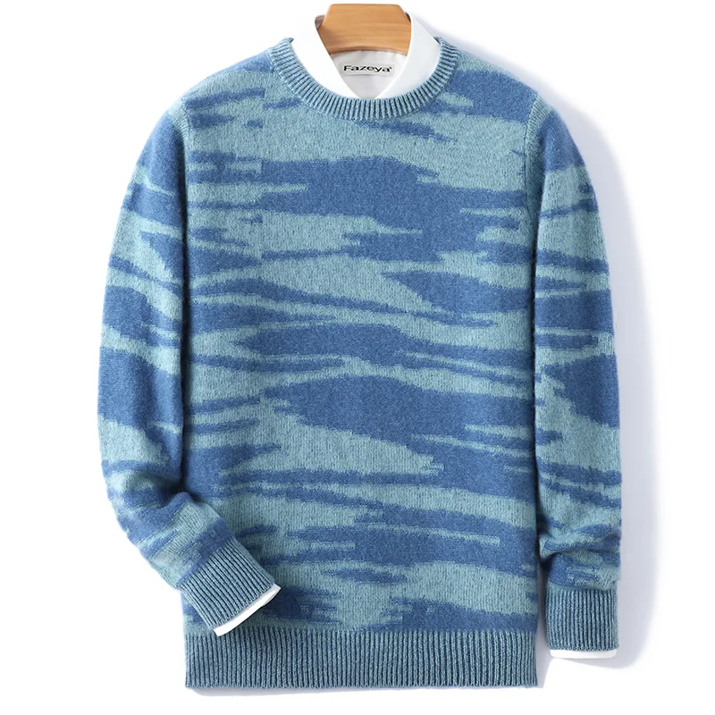 100% Pure Wool Sweater Men Round Neck Winter Loose Knitted Sweater Color Block Warm Casual High-end Cashmere Base Shirt
100% Pure Wool Sweater Men Round Neck Winter Loose Knitted Sweater Color Block Warm Casual High-end Cashmere Base Shirt