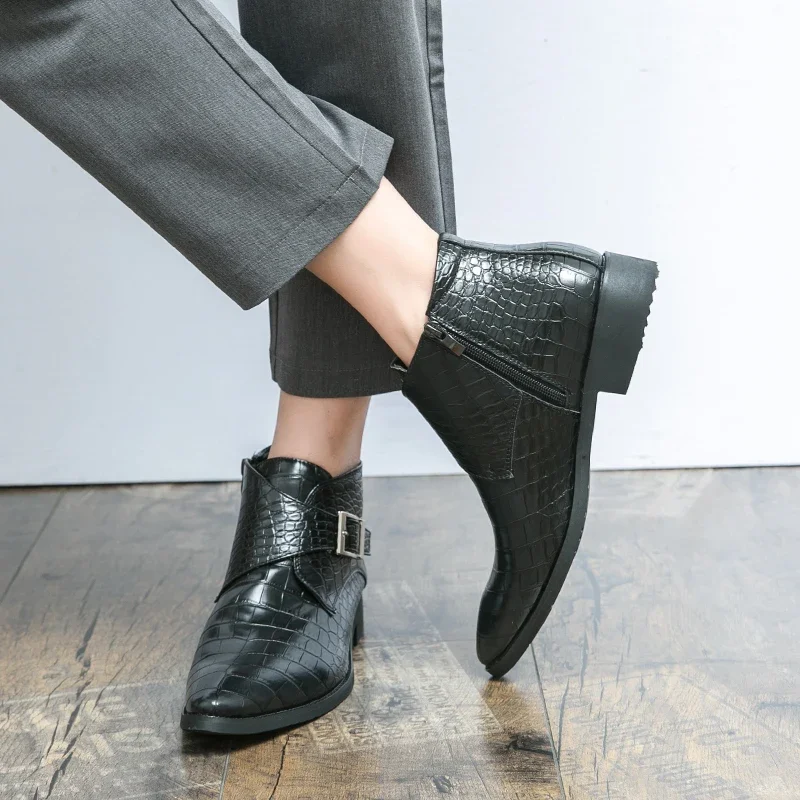 Brand New Chelsea Men's Boots Fashion Low Heel Casual Sharp Pointed Fashionable Loafers Business Formal High Top Leather Shoes
Brand New Chelsea Men's Boots Fashion Low Heel Casual Sharp Pointed Fashionable Loafers Business Formal High Top Leather Shoes