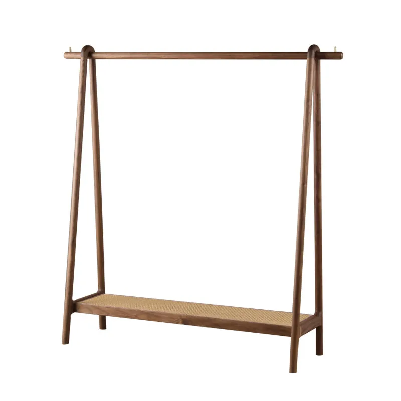 Solid wood hanger floor simple black walnut hanger
Solid wood hanger floor simple black walnut hanger