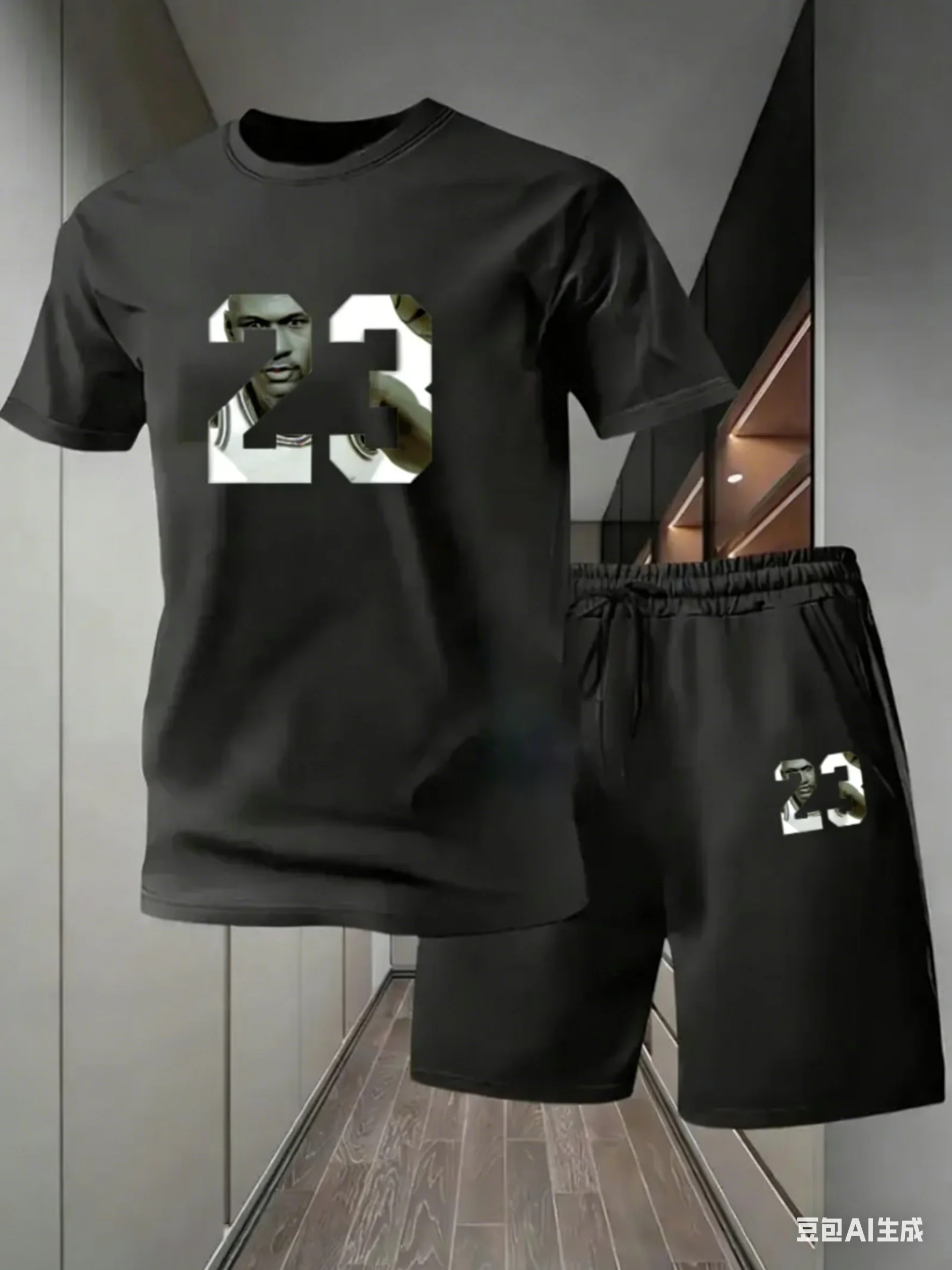New English 23-piece men's two-piece set: summer short-sleeved t-shirt and shorts Sportswear is breathable.
New English 23-piece men's two-piece set: summer short-sleeved t-shirt and shorts Sportswear is breathable.