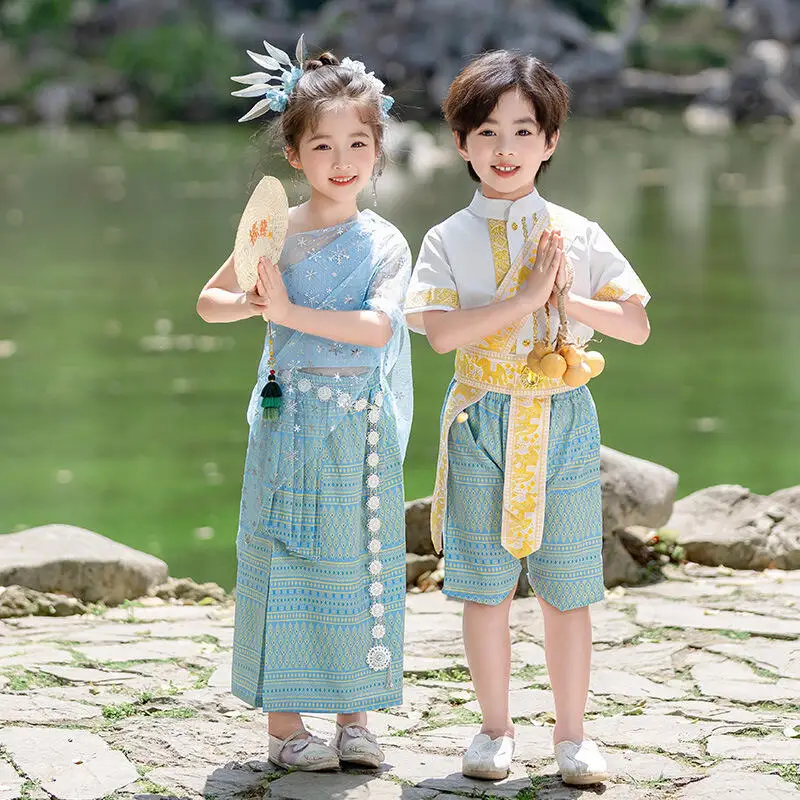 Girls' Ancient Dai Costumes Children Traditional Thailand Ethnic Dance Clothes Performance Boys' Festival Summer Costumes
Girls' Ancient Dai Costumes Children Traditional Thailand Ethnic Dance Clothes Performance Boys' Festival Summer Costumes