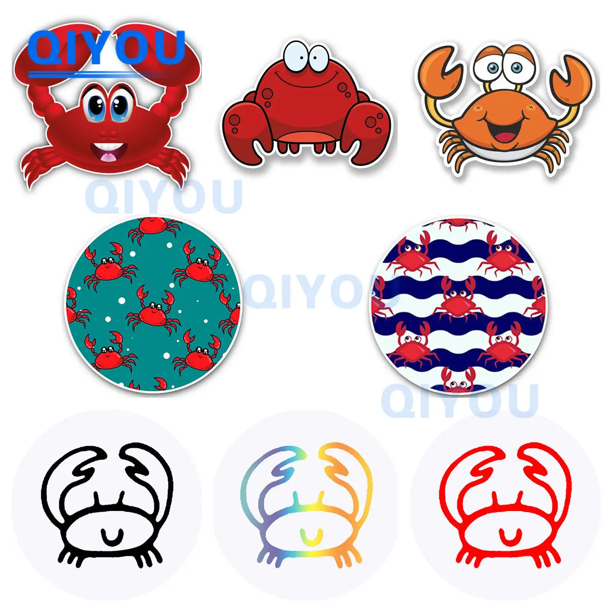 Personalized Body Decoration Cartoon Happy Crab Car Stickers for Die-cut PVC Decal on Car Body Windshield Pull Rod Boxes
Personalized Body Decoration Cartoon Happy Crab Car Stickers for Die-cut PVC Decal on Car Body Windshield Pull Rod Boxes