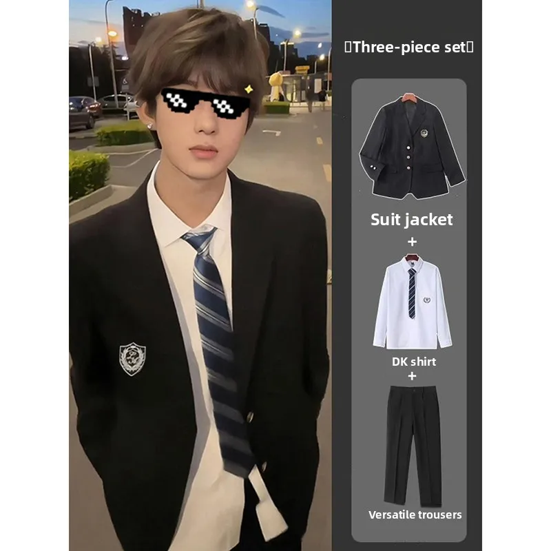 Мужской премиум-костюм Bla Japanese Sle DK: осенний модный комплект в университетском стиле с жакетом с подплечниками и повседневными брюками с длинными рукавами
Мужской премиум-костюм Bla Japanese Sle DK: осенний модный комплект в университетском стиле с жакетом с подплечниками и повседневными брюками с длинными рукавами