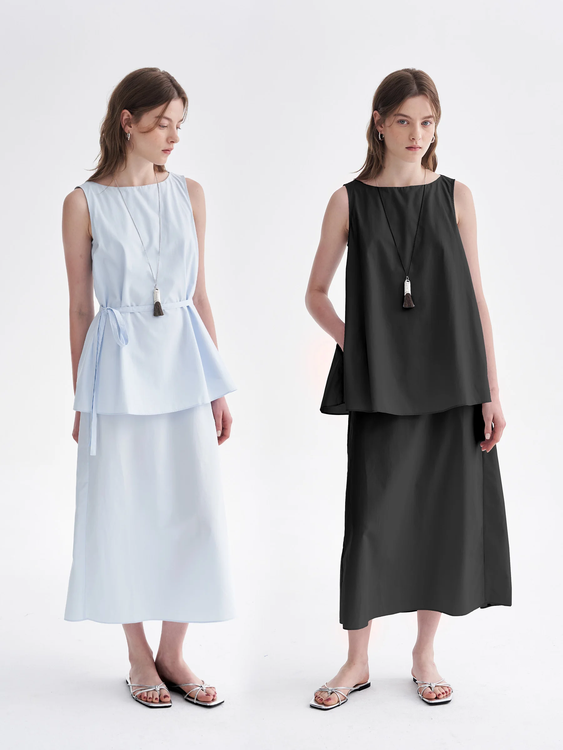 DotDrobe Silk Cotton Vest Style Waist Cinched Dress Spring Summer with under Skirt Fake Two-Piece Casual Loose Fit round Neck
DotDrobe Silk Cotton Vest Style Waist Cinched Dress Spring Summer with under Skirt Fake Two-Piece Casual Loose Fit round Neck