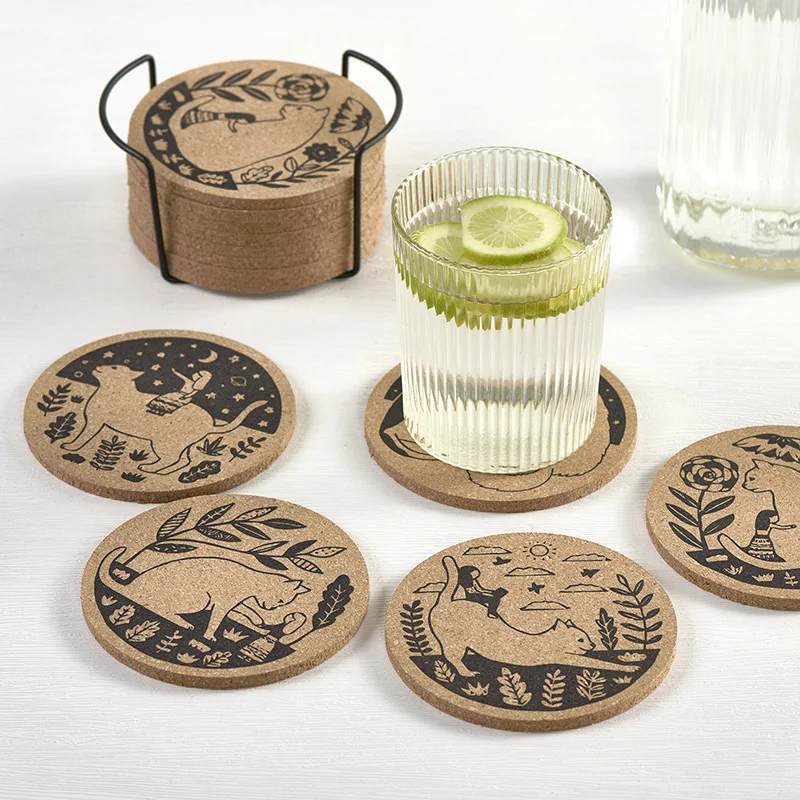 4pcs Natural Wooden Mat Cork Coaster Engraved Lovely Cat Girl Pattern Coffee Cup Mug Drinks Holder Tableware Round Drink Coaster
4pcs Natural Wooden Mat Cork Coaster Engraved Lovely Cat Girl Pattern Coffee Cup Mug Drinks Holder Tableware Round Drink Coaster