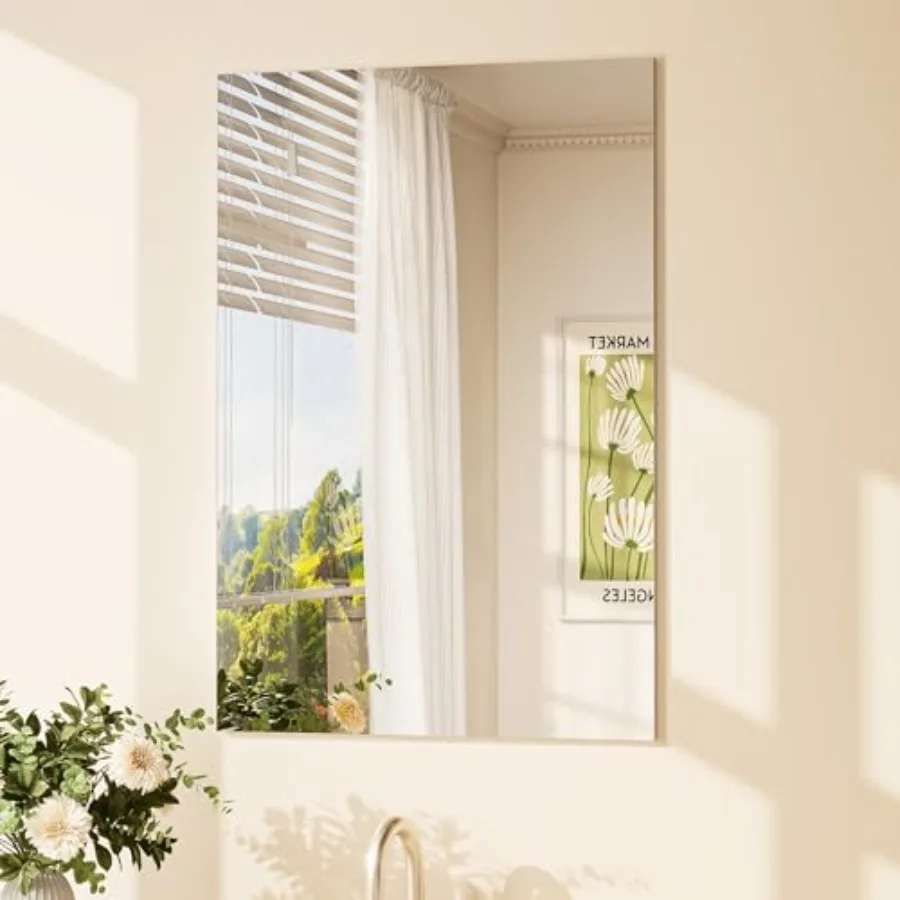 Frameless Mirror 20" x 30" Bathroom Mirrors for Wall with 4mm Tempered Glass Suitable for Bedroom Entryway Hallway Gym Vertical
Frameless Mirror 20" x 30" Bathroom Mirrors for Wall with 4mm Tempered Glass Suitable for Bedroom Entryway Hallway Gym Vertical