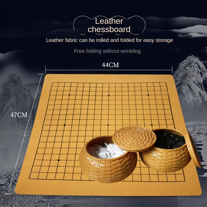 Portable Weiqi Go Game Foldable Leather Chessboard Resin Chessmen Gomoku Board Tabletop Battle Family Entertainment Games Toys
Portable Weiqi Go Game Foldable Leather Chessboard Resin Chessmen Gomoku Board Tabletop Battle Family Entertainment Games Toys