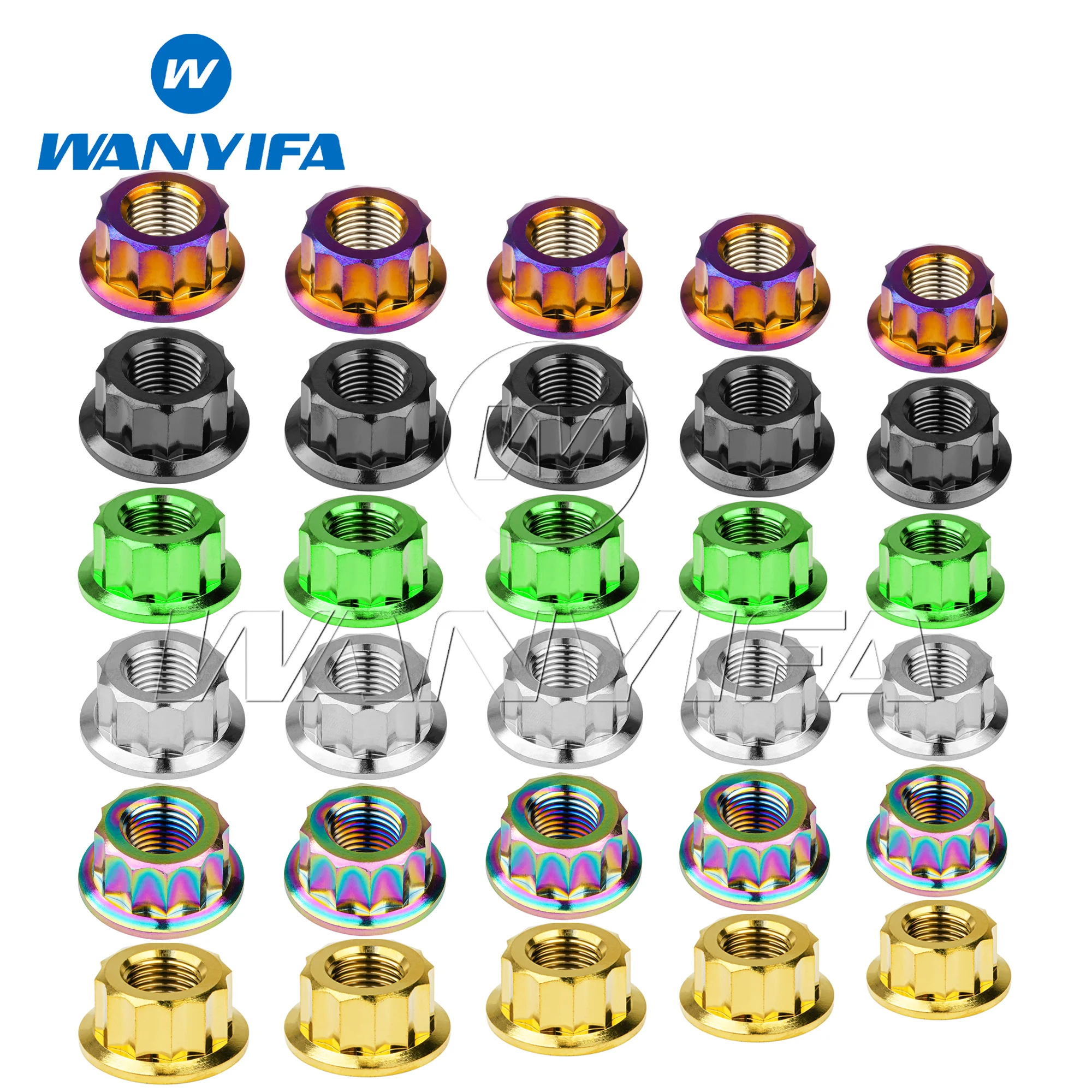 Wanyifa Titanium Nut M5/M6/M8/M10/M12 Flange 12 point Double Hexagon CNC Nut Motorcycle Modification
Wanyifa Titanium Nut M5/M6/M8/M10/M12 Flange 12 point Double Hexagon CNC Nut Motorcycle Modification