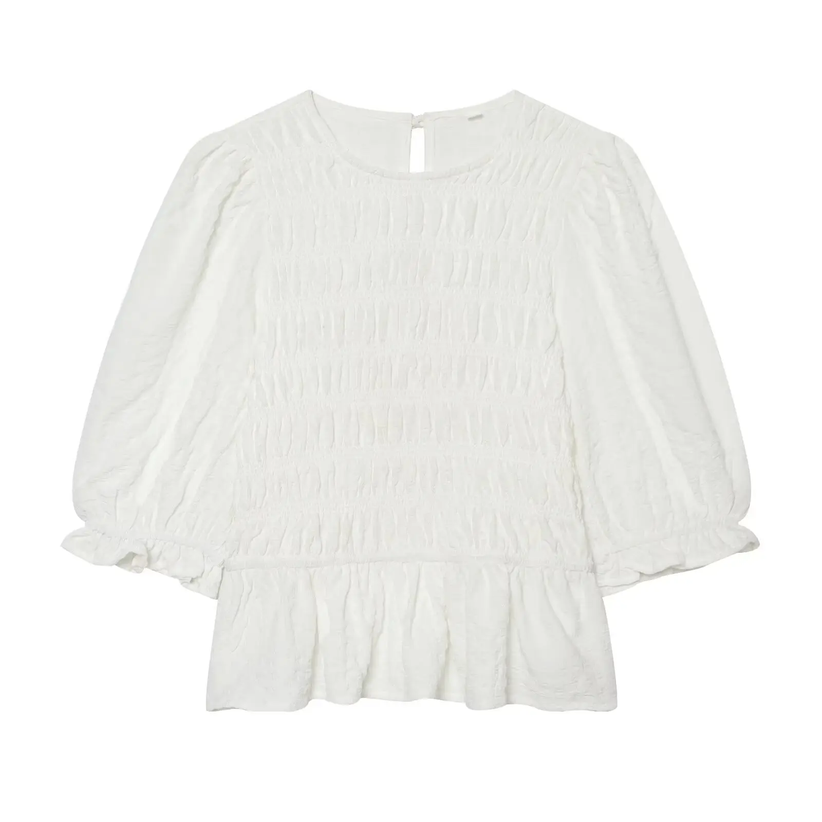 Withered Fashion Temperament Women's Round Neck Bubble Short Sleeved Honeycomb Top Blouses Women's Clothes Shirts Tops
Withered Fashion Temperament Women's Round Neck Bubble Short Sleeved Honeycomb Top Blouses Women's Clothes Shirts Tops