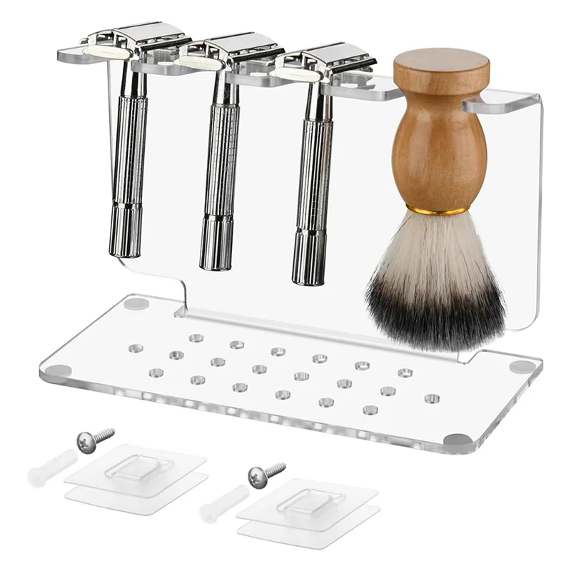 A27F-Acrylic Brush And Razor Stand, Clear, Space-Saving Design, Holds 3 Razors& 1 Brush, For Most Shave Tools
A27F-Acrylic Brush And Razor Stand, Clear, Space-Saving Design, Holds 3 Razors& 1 Brush, For Most Shave Tools