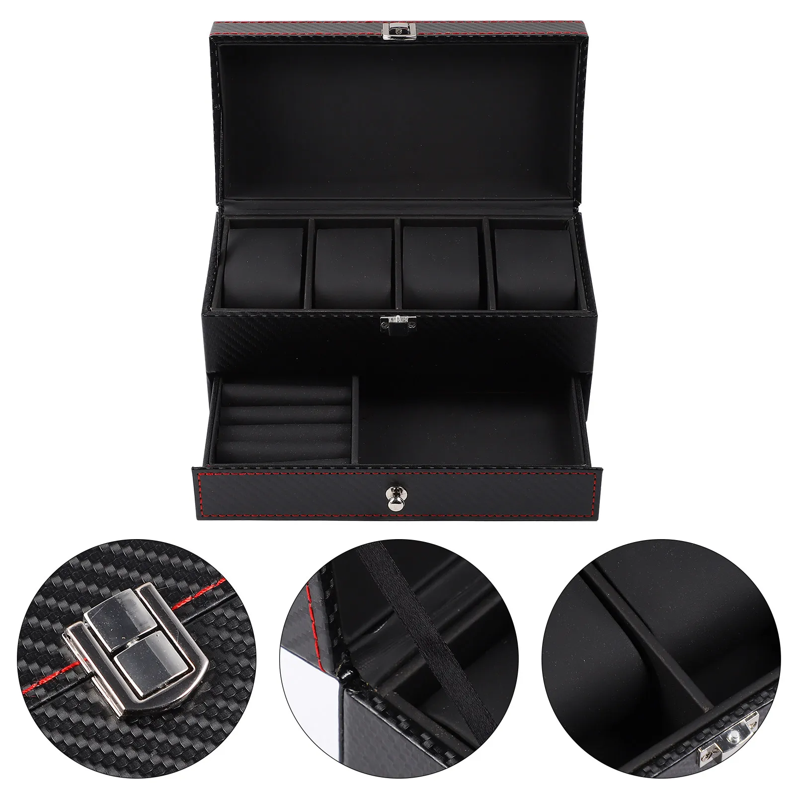 1Pcs Premium PU Jewelry Box Watch Display Storage Case for Rings Bracelets Watches Wedding Birthday Engagement Decor
1Pcs Premium PU Jewelry Box Watch Display Storage Case for Rings Bracelets Watches Wedding Birthday Engagement Decor