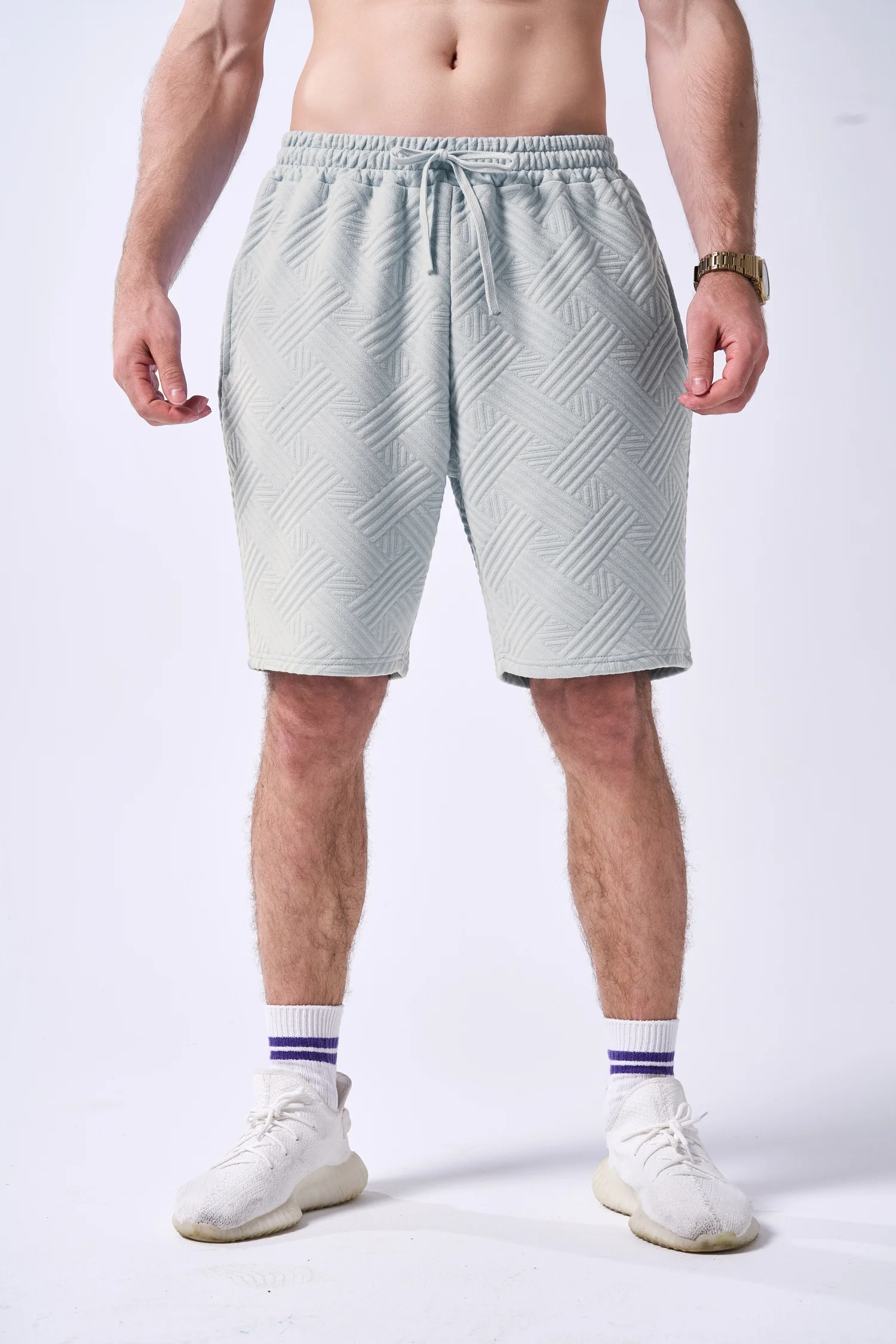 Mature Casual Versatile Men's Shorts, Summer Embossed Elastic Waist Sports Five-Point Pants
Mature Casual Versatile Men's Shorts, Summer Embossed Elastic Waist Sports Five-Point Pants