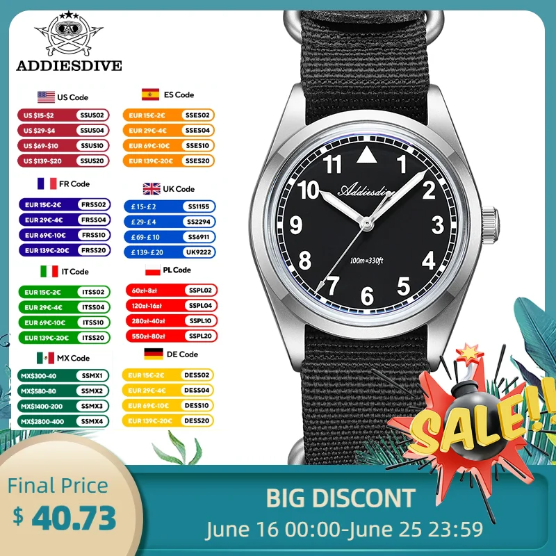 ADDIESDIVE Новые мужские часы-пилот 36 мм с пузырьковым зеркалом VH31 Кварцевые наручные часы 100 м Водонепроницаемые светящиеся мужские часы AD2079
ADDIESDIVE Новые мужские часы-пилот 36 мм с пузырьковым зеркалом VH31 Кварцевые наручные часы 100 м Водонепроницаемые светящиеся мужские часы AD2079