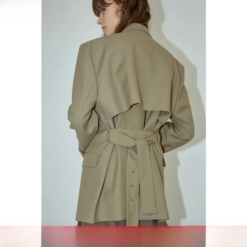 Oversize Wool Blend Suit Jaet with Belt Loose Fit Large Silhouette Men's Sle Faionable And Ele Long Sve Coat
Oversize Wool Blend Suit Jaet with Belt Loose Fit Large Silhouette Men's Sle Faionable And Ele Long Sve Coat