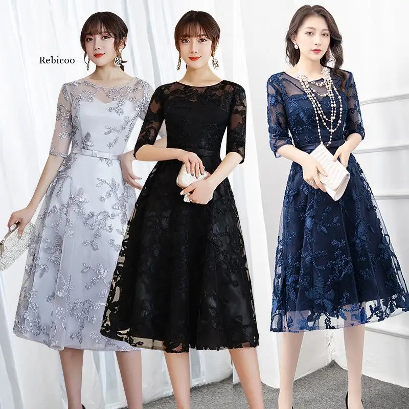 Vestidos Females 2023 Jewel Collars Lace Party Gown Three Quarter Knee Length Fashion Short Dresses
Vestidos Females 2023 Jewel Collars Lace Party Gown Three Quarter Knee Length Fashion Short Dresses