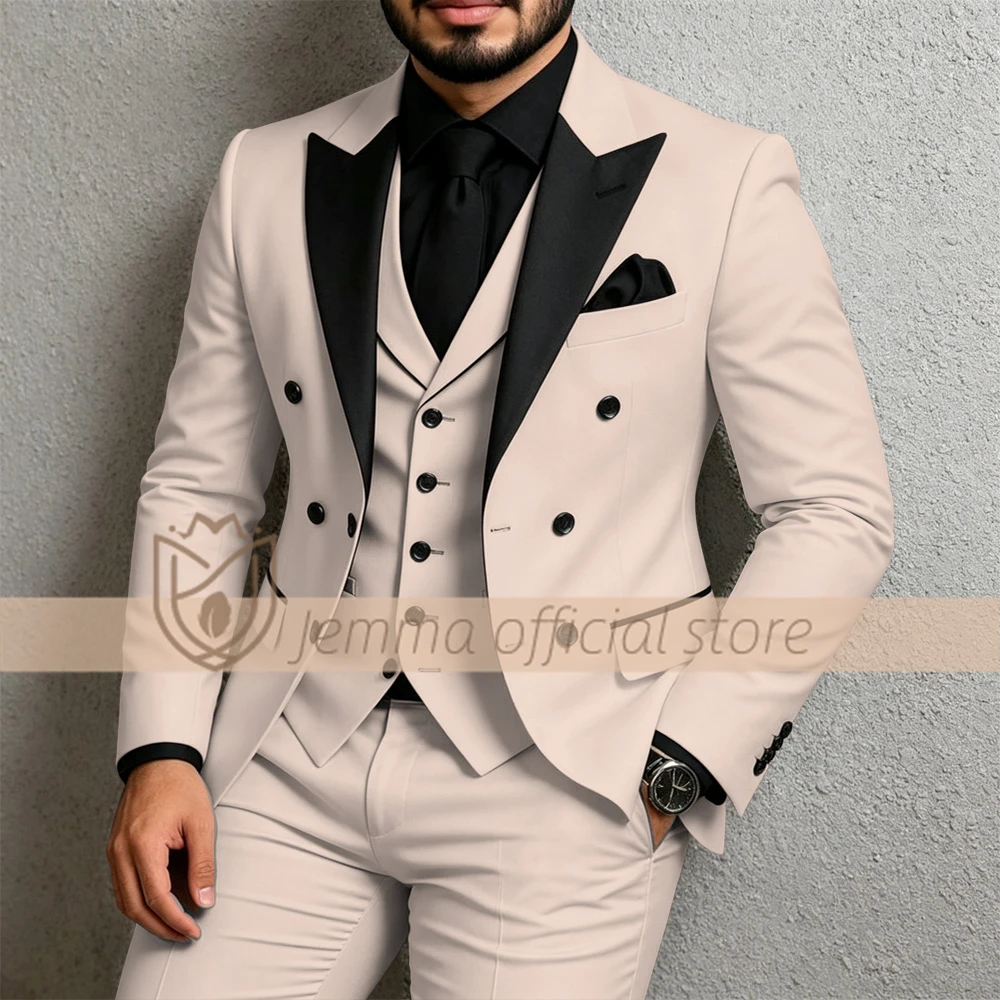 Men's 3-Piece Contrast Tuxedo Suit, Shawl Lapel Blazer, Vest & Trousers for Weddings & Evening Galas
Men's 3-Piece Contrast Tuxedo Suit, Shawl Lapel Blazer, Vest & Trousers for Weddings & Evening Galas